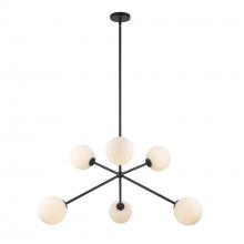 Trans Globe 11616 BK - 6LT CHANDELIER-GLOBES-BK